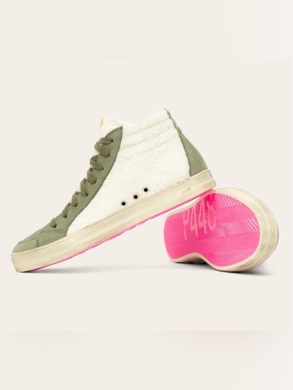 P448 Skate Wad High Top Shearling Sneakers Size EUR 39 / US 9